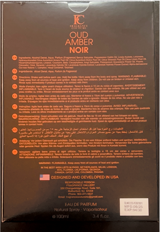 OUD AMBER by Fragrance Couture – Eau de Parfum for Men