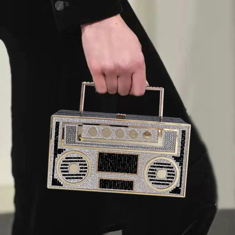 Radio Rhinestone Handbag