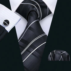 Business Black Silk Necktie Paisley Ties For Men