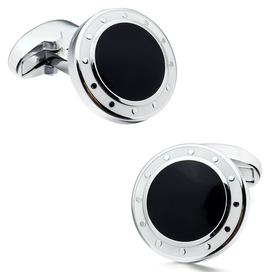 HAWSON Luxury Cufflinks for men, Blue and Black Designer Men's French Shirt Accessories Father's Gift