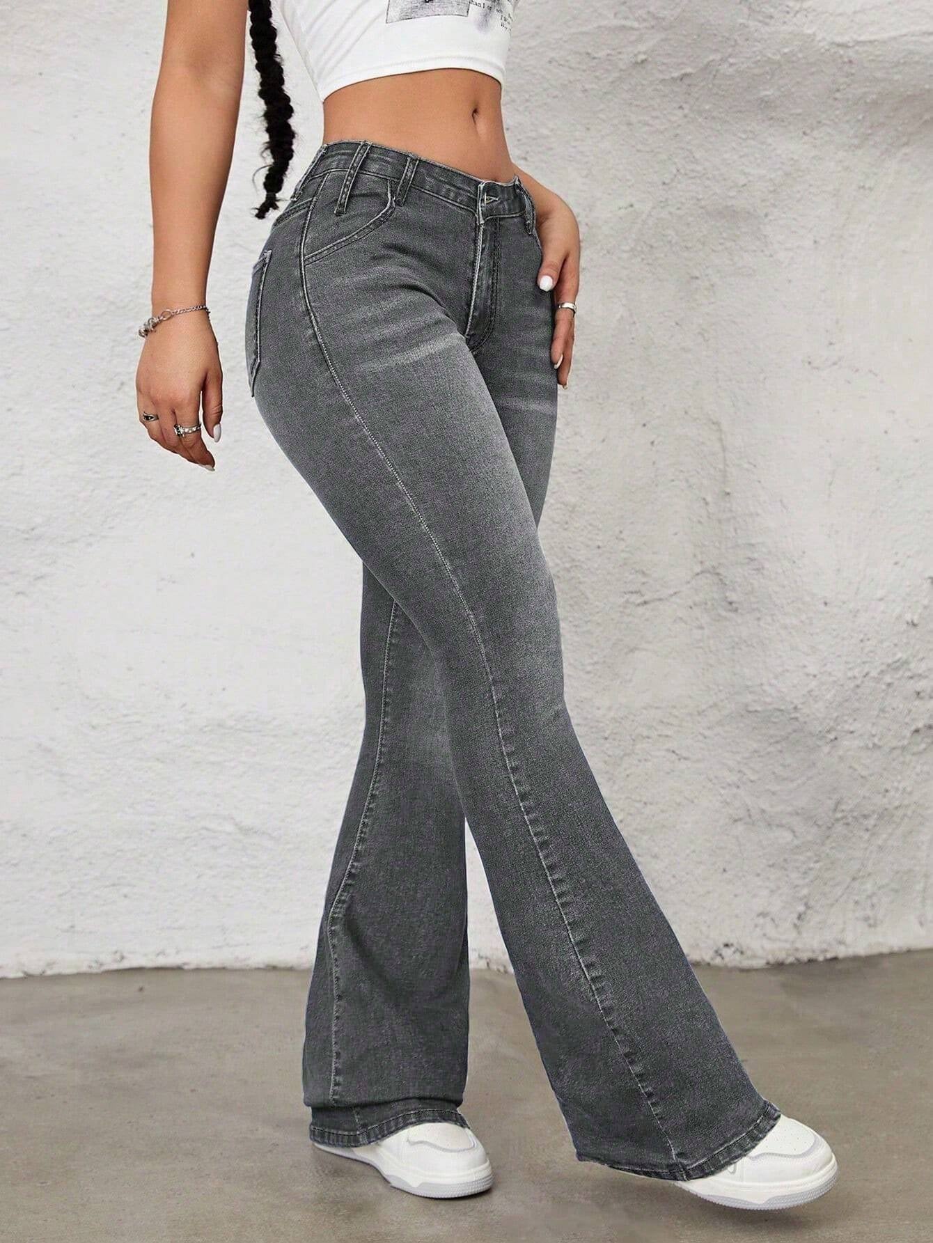 SHEIN ICON Flare Leg Jeans