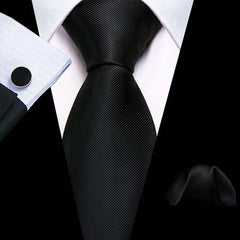 Business Black Silk Necktie Paisley Ties For Men