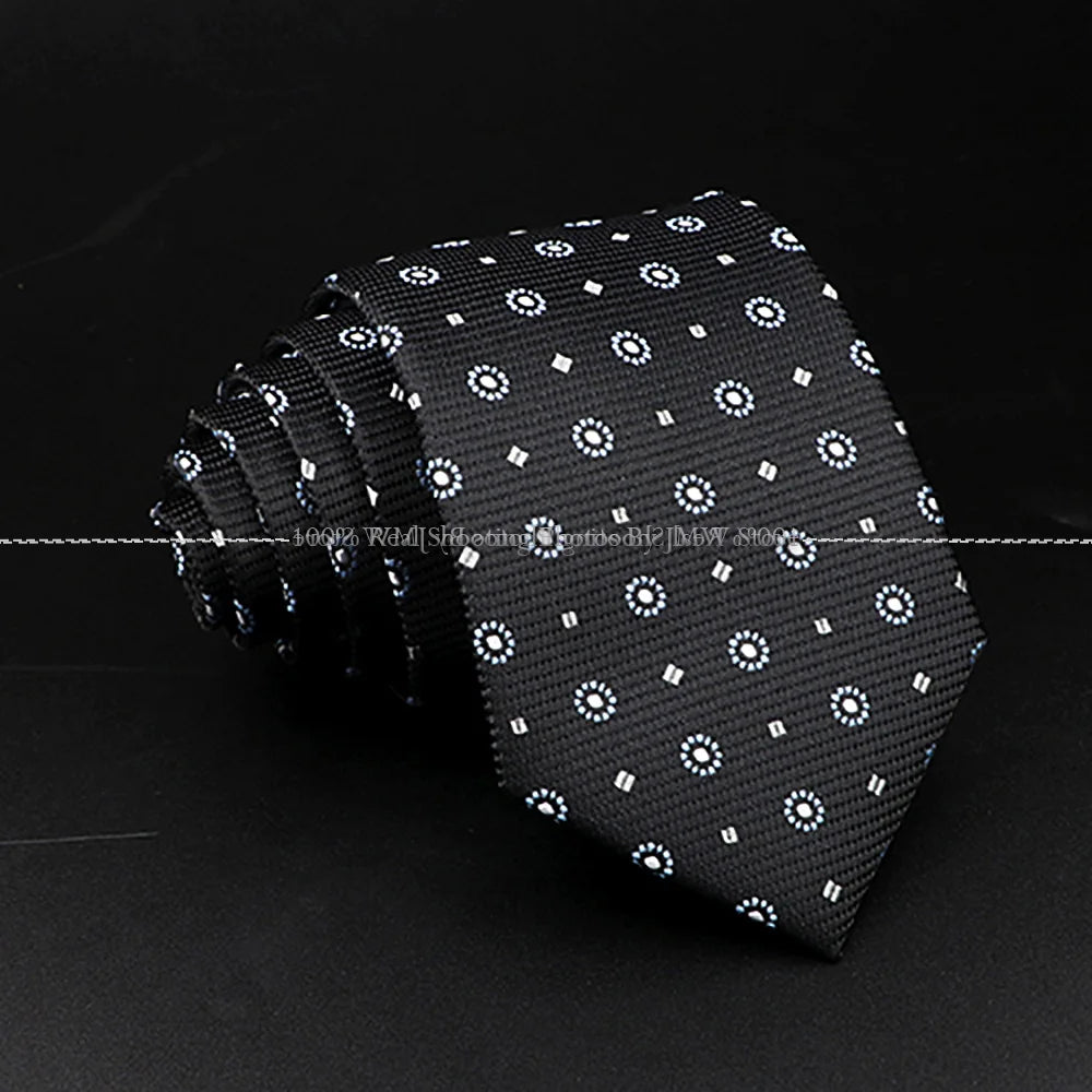 New Design Wedding Men Tie Black Solid Striped Paisley Flower Neckties Men Business Dropshipping Groom Collar Accessories Gift