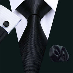 Business Black Silk Necktie Paisley Ties For Men