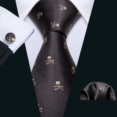 Business Black Silk Necktie Paisley Ties For Men