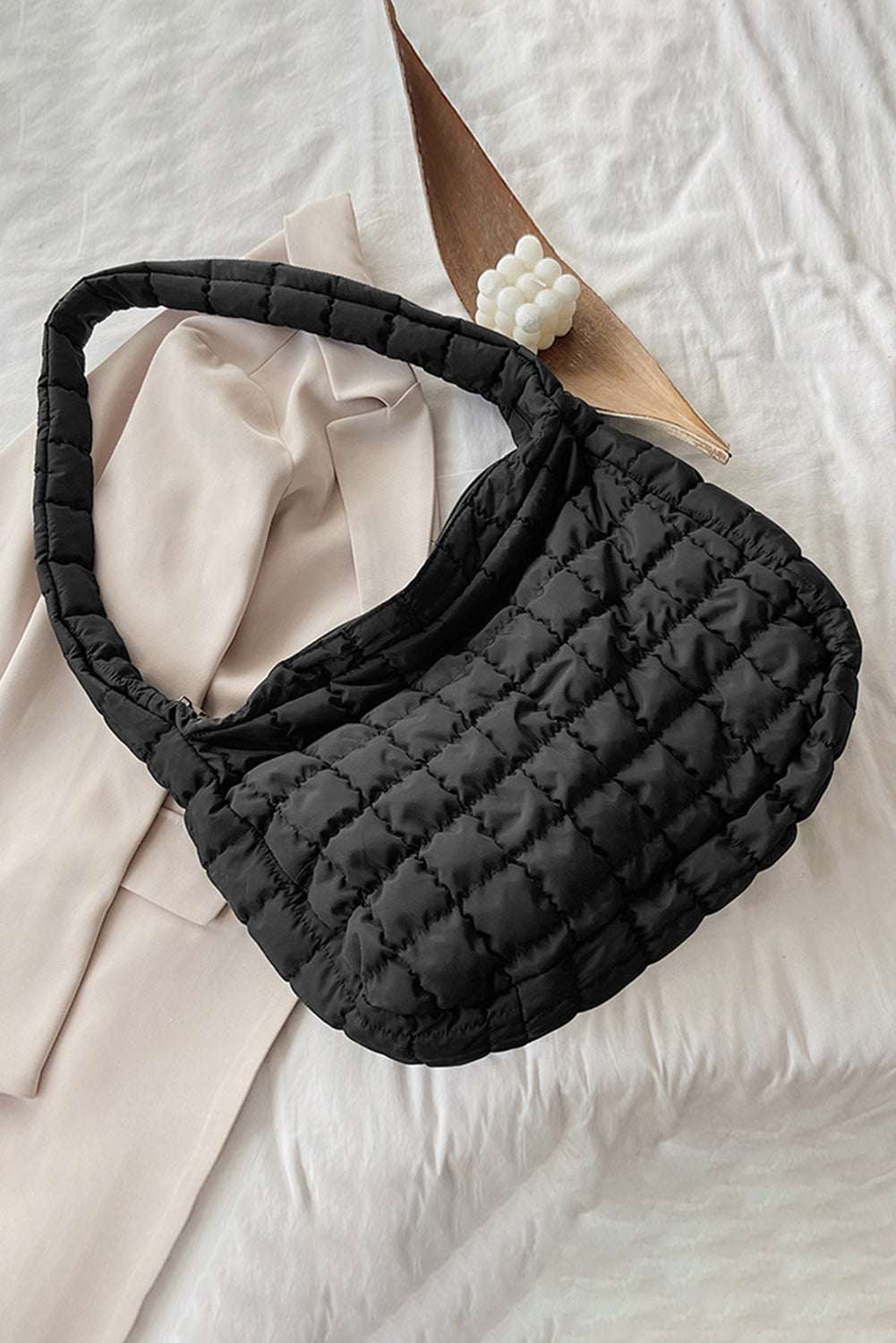 Zipper Large Shoulder Bag