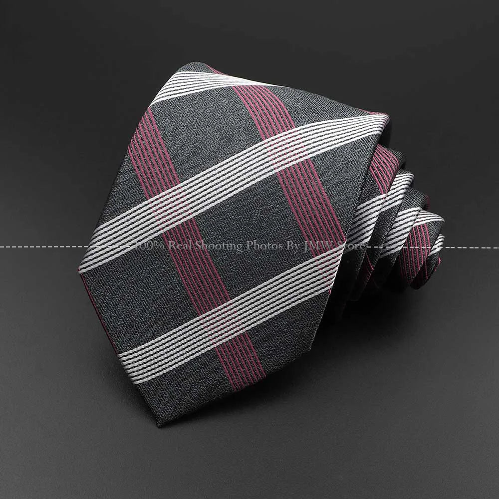 New Design Wedding Men Tie Grey Solid Striped Paisley Flower Neckties Men Business Dropshipping Groom Collar Accessories Gift