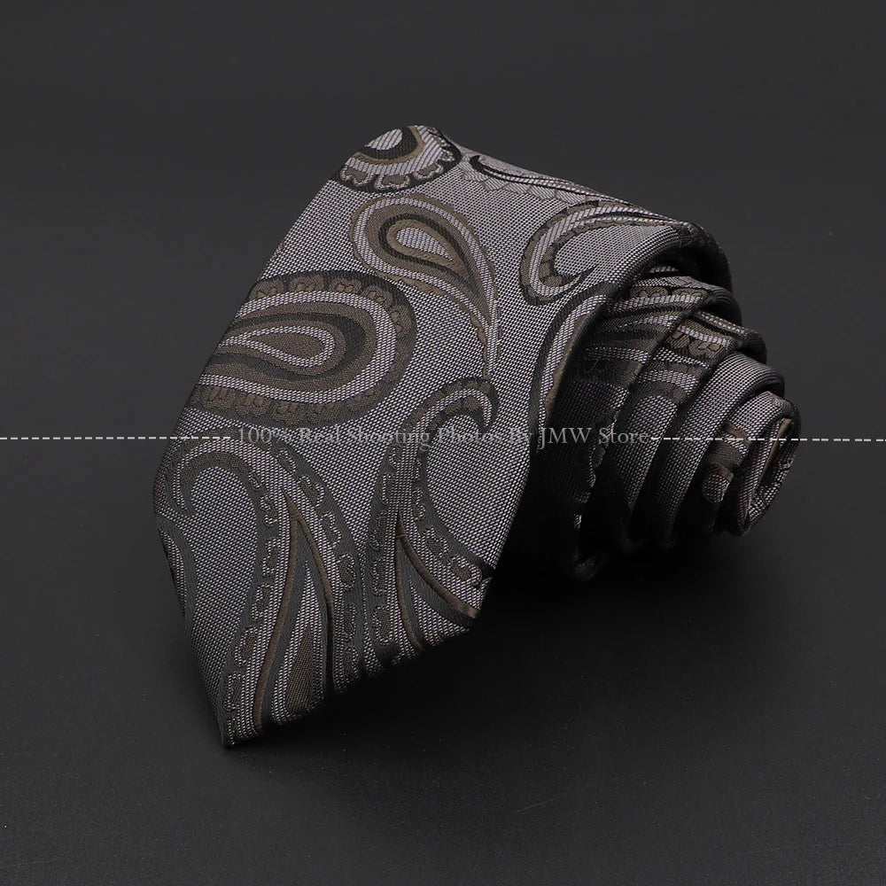 New Design Wedding Men Tie Grey Solid Striped Paisley Flower Neckties Men Business Dropshipping Groom Collar Accessories Gift