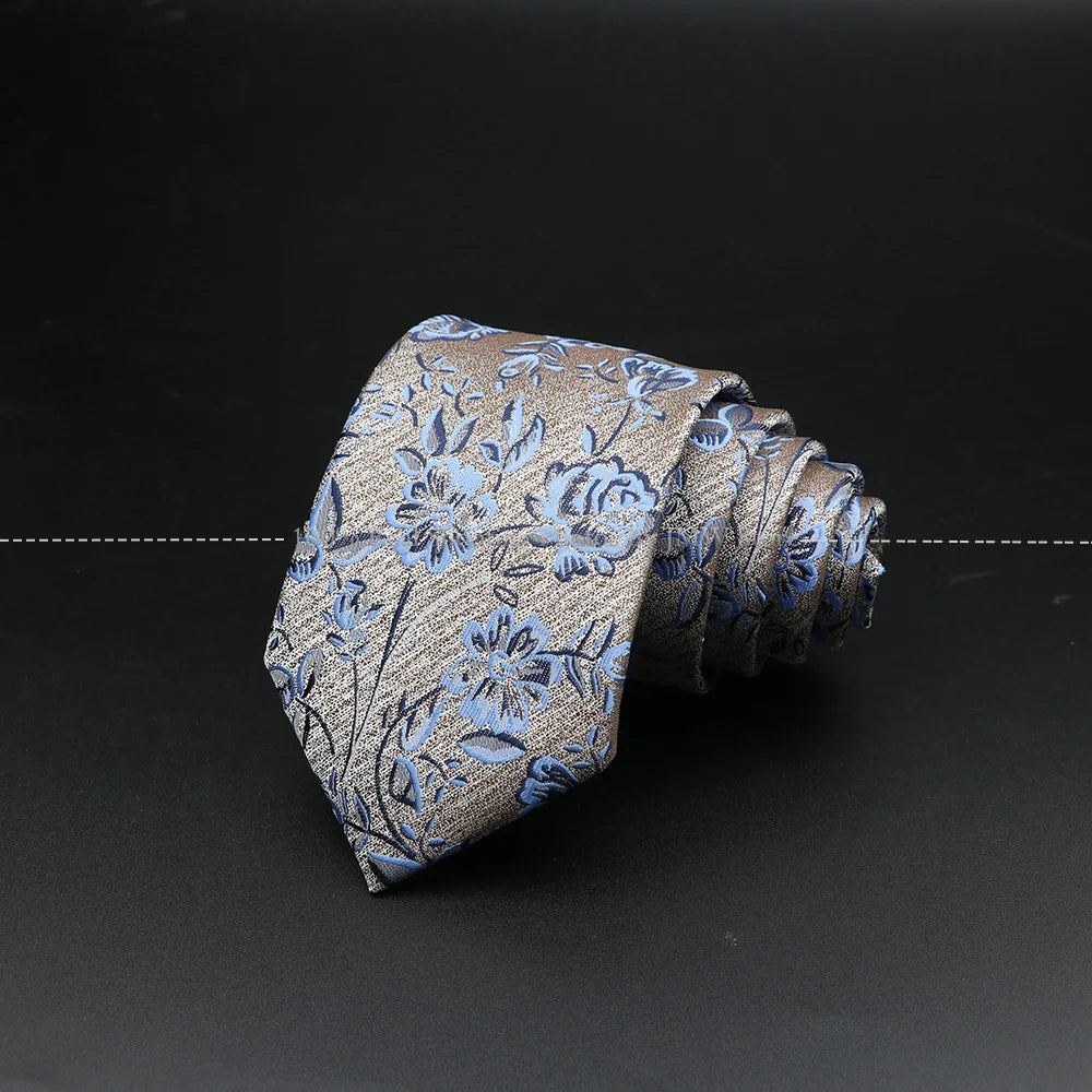 New Design Wedding Men Tie Grey Solid Striped Paisley Flower Neckties Men Business Dropshipping Groom Collar Accessories Gift