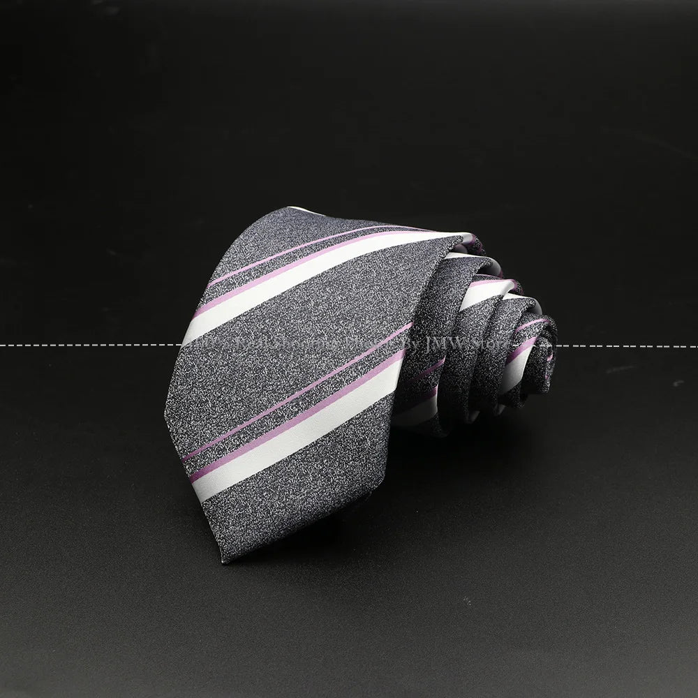 New Design Wedding Men Tie Grey Solid Striped Paisley Flower Neckties Men Business Dropshipping Groom Collar Accessories Gift