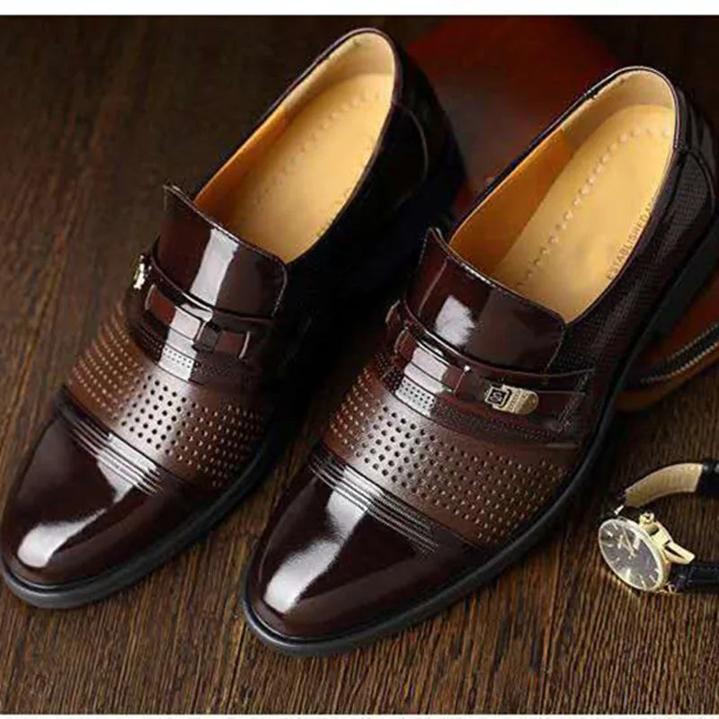 Men Dress Shoes slip on fasion Casua Mens Male Party Sneakers Slip Black Leather Loafers Sapato Social Masculino Italian Shoes