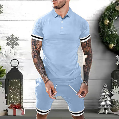 Casual Polo Shirt And Shorts Set