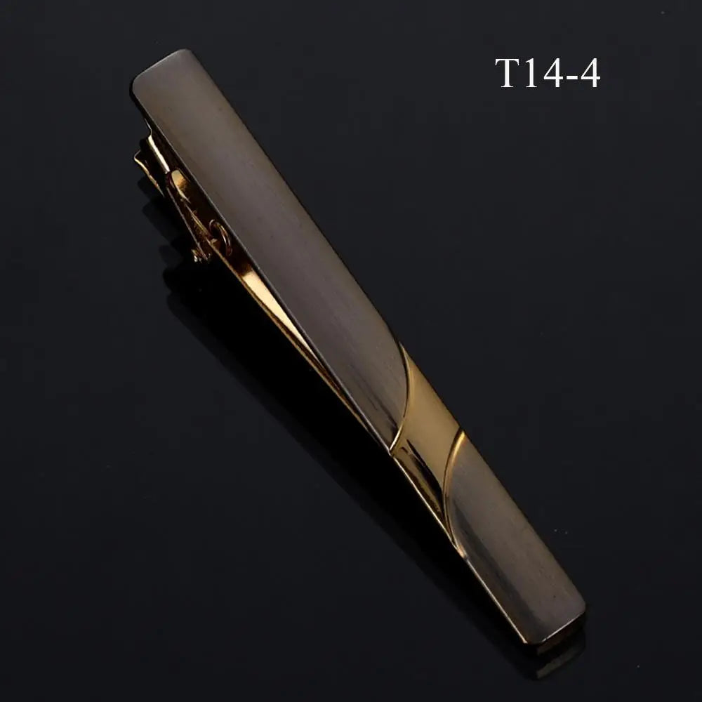 Metal Tie Clips Men's Necktie Dress Shirts Tie Pin For Wedding Ceremony Bar Gold Tie Clasp Man Business Necktie Accessories