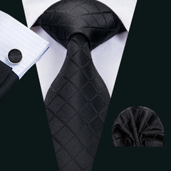 Business Black Silk Necktie Paisley Ties For Men