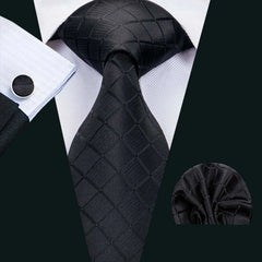 Business Black Silk Necktie Paisley Ties For Men