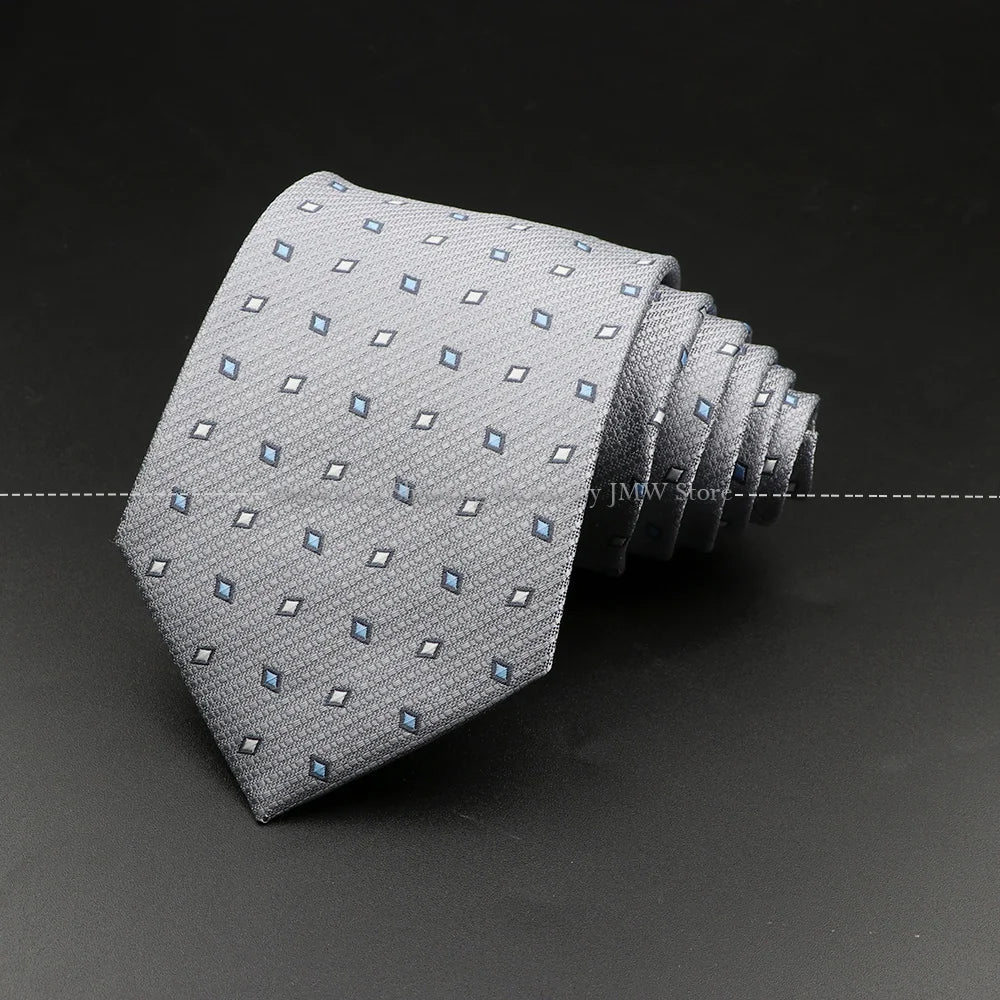 New Design Wedding Men Tie Grey Solid Striped Paisley Flower Neckties Men Business Dropshipping Groom Collar Accessories Gift