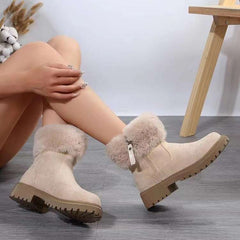 Suede Faux Fur Boots