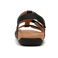 Vionic Women'S Rest Amber Backstrap Sandal Black Woven Faux Leather