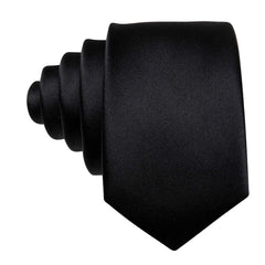 Business Black Silk Necktie Paisley Ties For Men