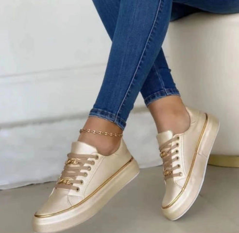 Thick Bottom Chain Flats Shoes