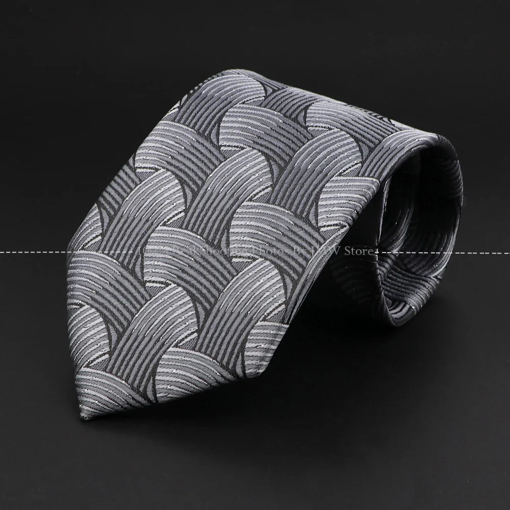 New Design Wedding Men Tie Grey Solid Striped Paisley Flower Neckties Men Business Dropshipping Groom Collar Accessories Gift