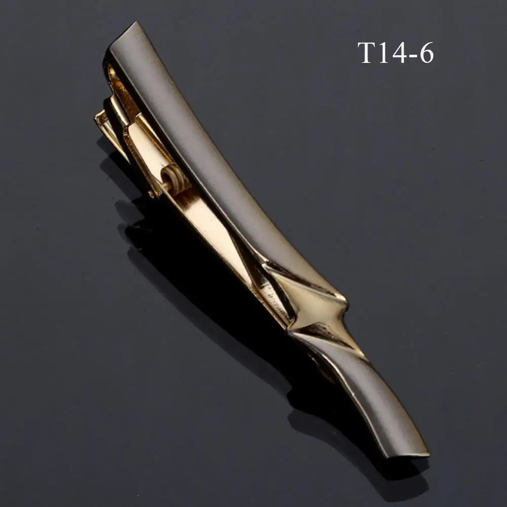 Metal Tie Clips Men's Necktie Dress Shirts Tie Pin For Wedding Ceremony Bar Gold Tie Clasp Man Business Necktie Accessories