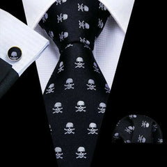 Business Black Silk Necktie Paisley Ties For Men