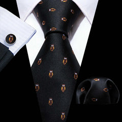Business Black Silk Necktie Paisley Ties For Men