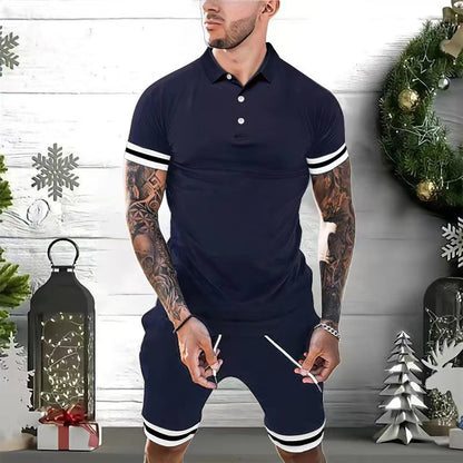 Casual Polo Shirt And Shorts Set