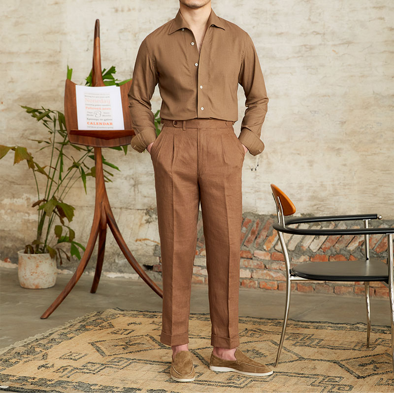 Long-Sleeved Collar Shirt