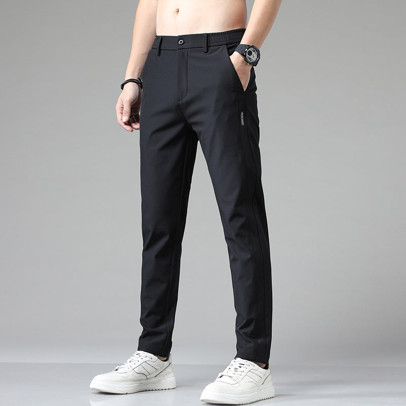 Ice Silk Fleece Casual Pants