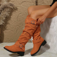 Toe Block Heel Boots
