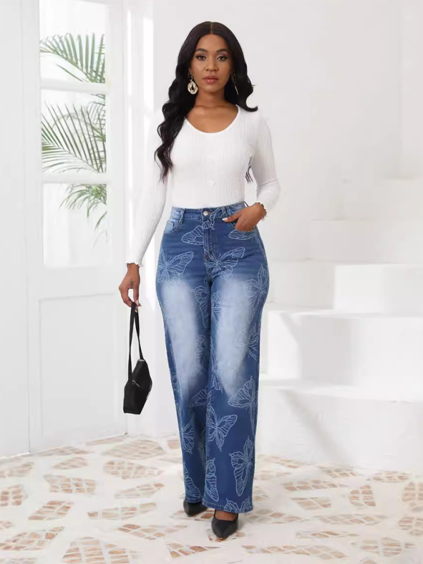 Vintage Loose Casual Straight Leg Denim Trousers