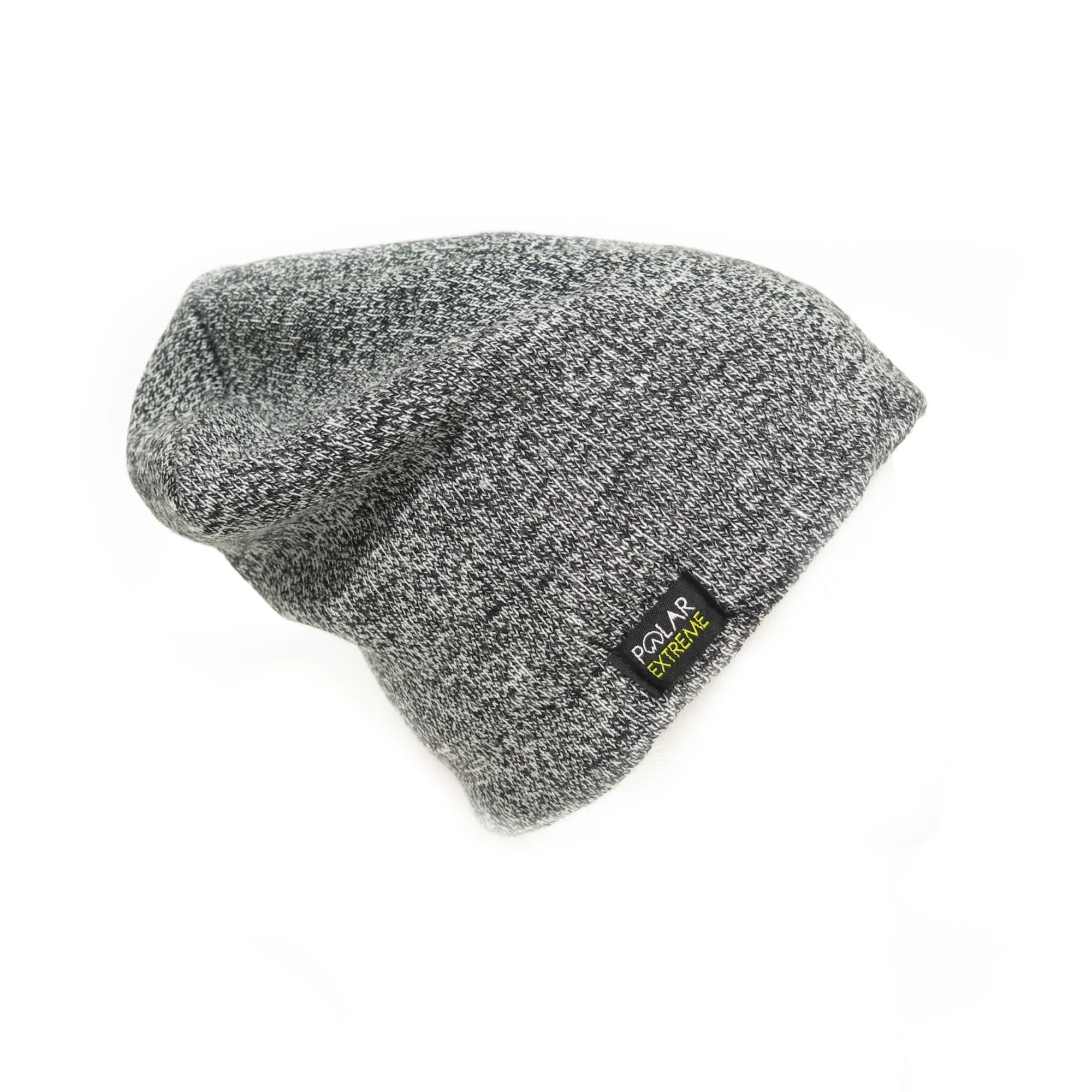 Mens Insulated Thermal Fleece Lined Comfort Daily Soft Beanies Winter Hats (Gray Fold over Hat)