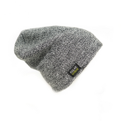 Mens Insulated Thermal Fleece Lined Comfort Daily Soft Beanies Winter Hats (Gray Fold over Hat)