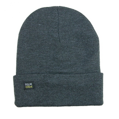 Mens Insulated Thermal Fleece Lined Comfort Daily Soft Beanies Winter Hats (Gray Fold over Hat)