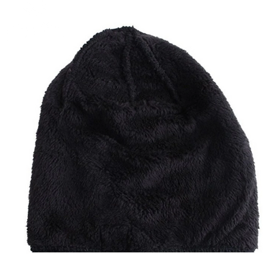 Mens Insulated Thermal Fleece Lined Comfort Daily Soft Beanies Winter Hats (Gray Fold over Hat)