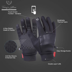Winter Gloves for Men and Women Waterproof Thermal Gloves for Cold Weather, Running, Cycling, Hiking, Driving…