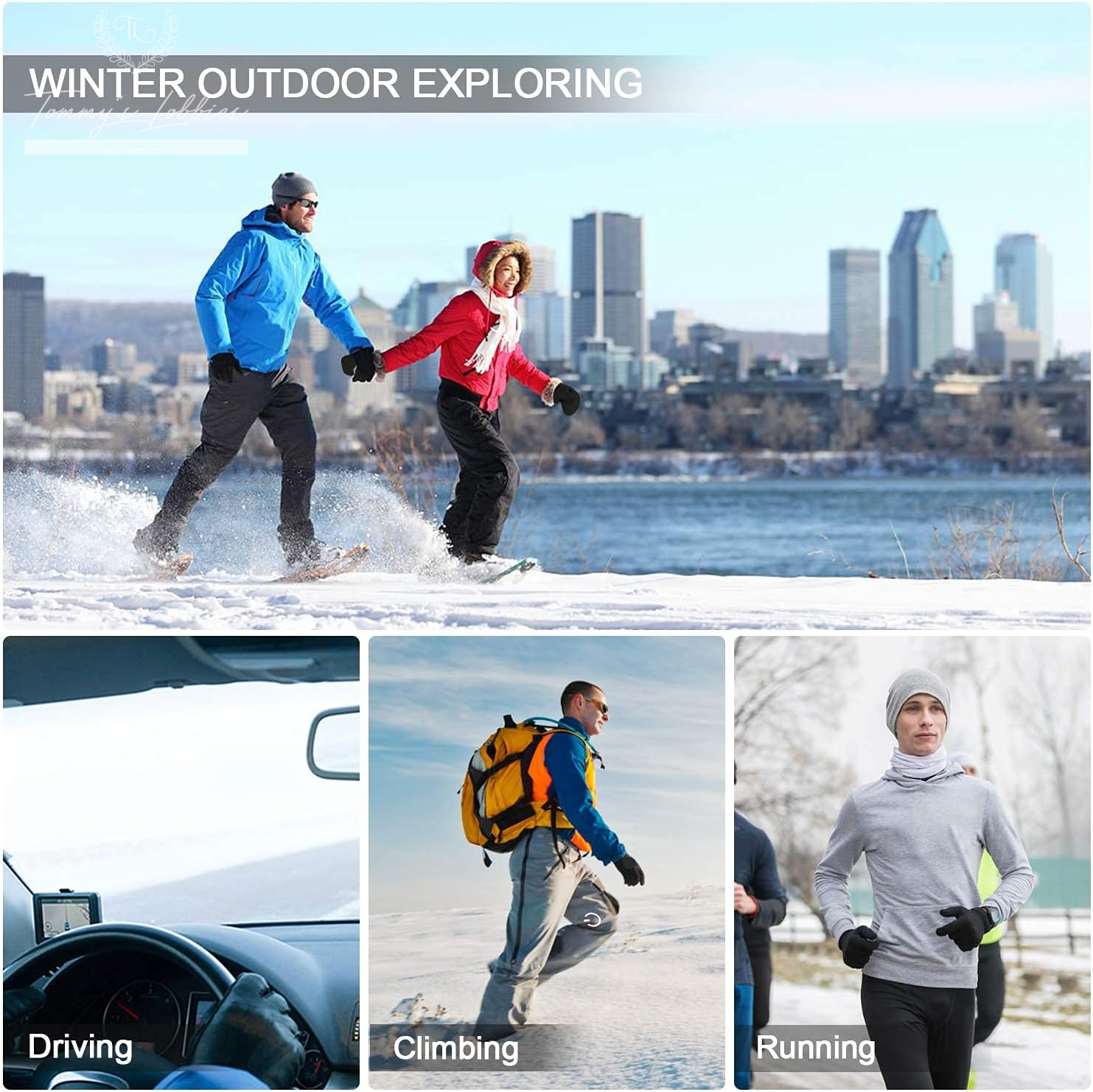 Winter Gloves for Men and Women Waterproof Thermal Gloves for Cold Weather, Running, Cycling, Hiking, Driving…